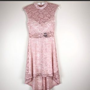 A lace pink dress